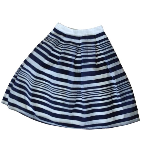 MODCLOTH Soiree Navy Stripe Full A-line Midi Skirt Retro - Picture 8 of 10